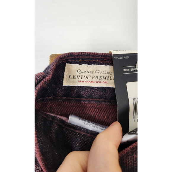Levi's Ribcage Wide Leg Women's Super High Rise Jeans, Size 24x32 In Cherry Red - Picture 12 of 16
